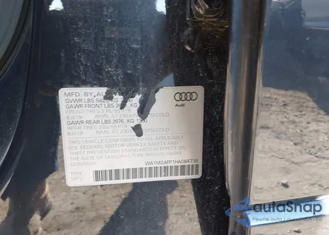 2017 Audi Q5 2.0T Premium from USA, damaged, VIN WA1M2AFP1HA084738